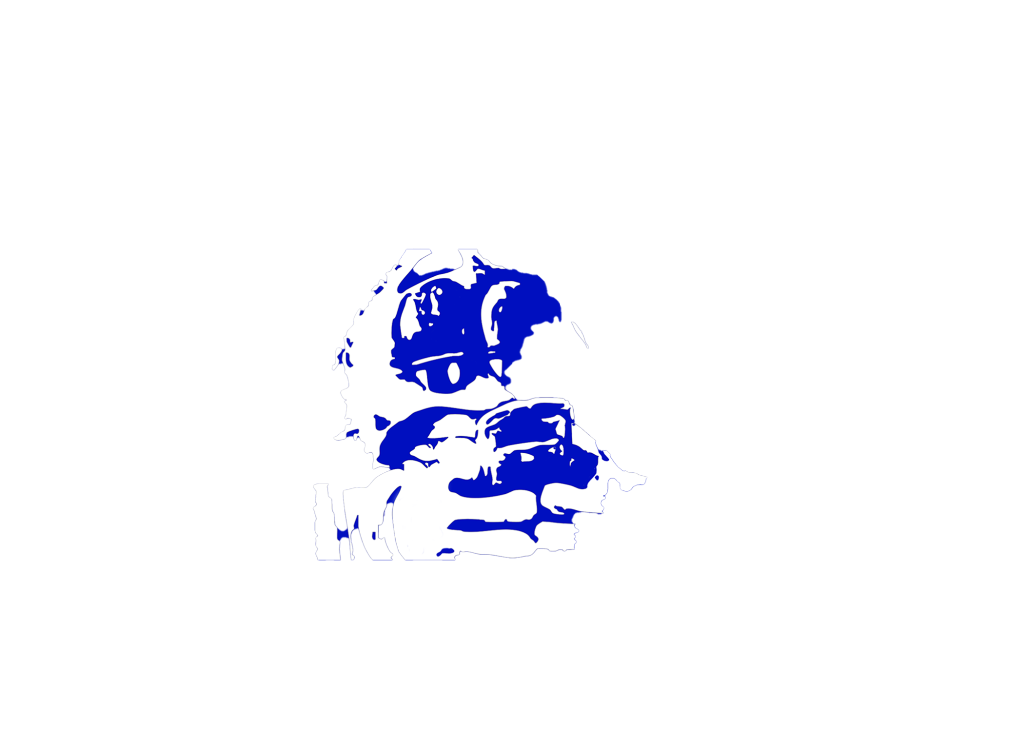 Logo omam — astronauta otoczony gwiazdami
